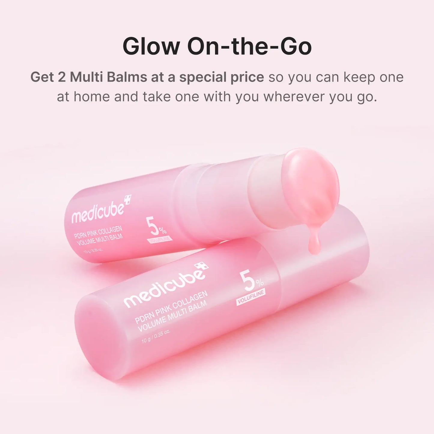 Pink Collagen Volume Multi Balm, All In One Volufiline, PDRN, NAD Stick for Youthful-Looking, Helping Look of Fine Lines