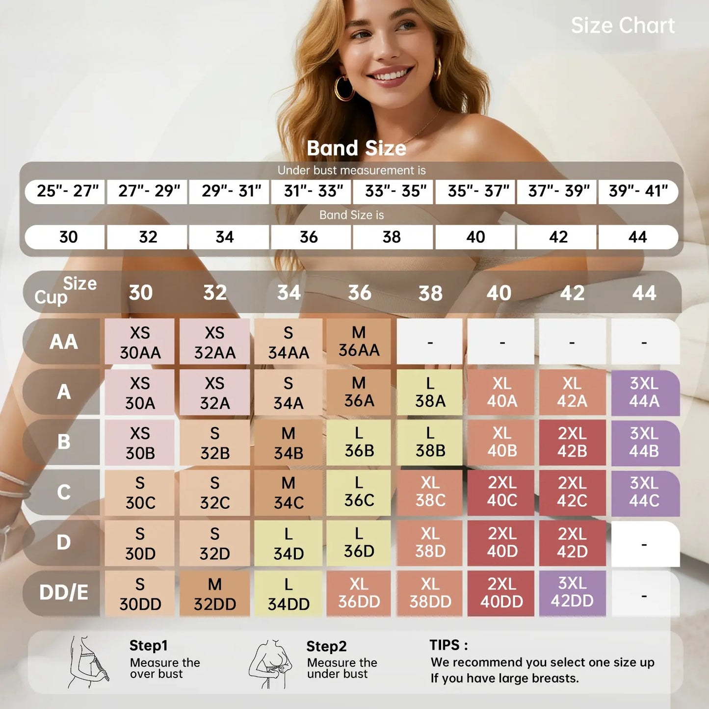 Women Non-Slip Bandeau Bras With Comfortable Strapless Bra Seamless Wireless Tube Top Soft Wireless Bra