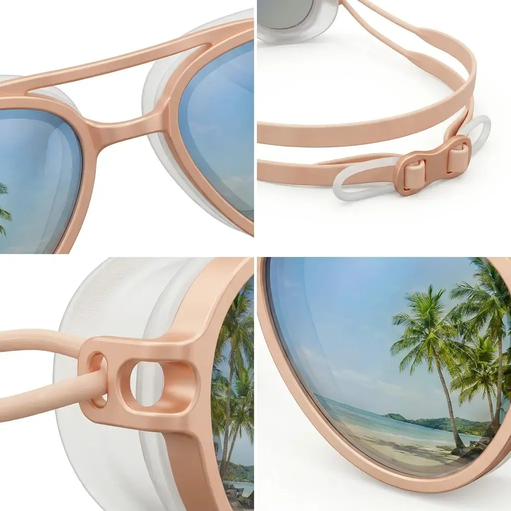 2-in-1 Waterproof Swim Goggles with Sunglasses Function