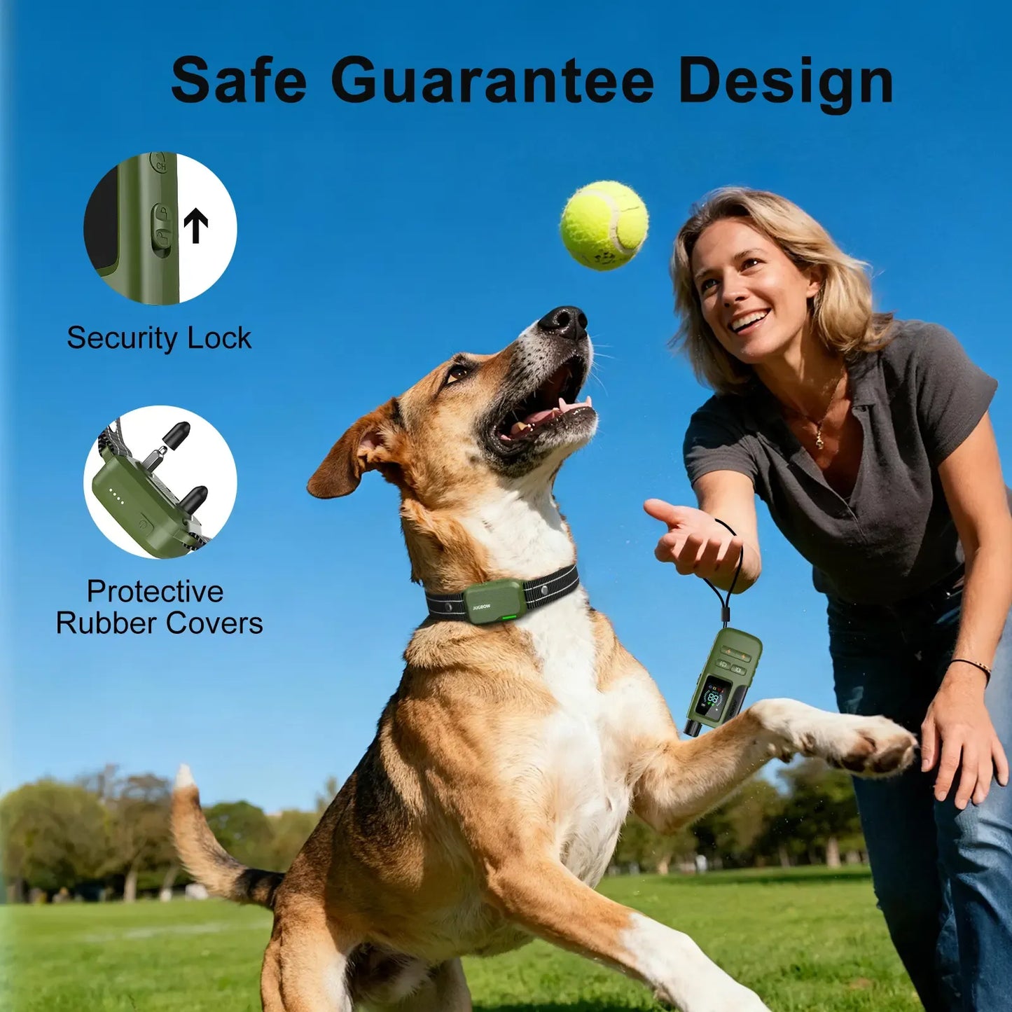 Dog Training Collar 4500FT Dog Training Behavior Aid, Remote IPX8 Waterproof with 4 Training Modes, Outdoor Rechargeable E-Collar