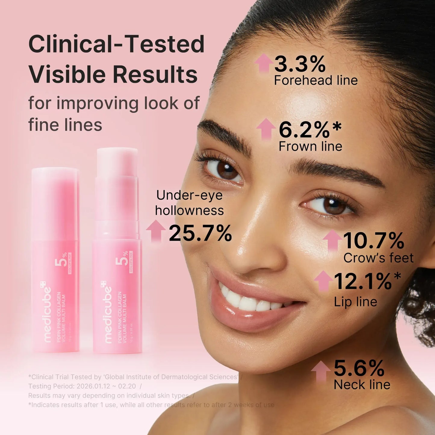 Pink Collagen Volume Multi Balm, All In One Volufiline, PDRN, NAD Stick for Youthful-Looking, Helping Look of Fine Lines