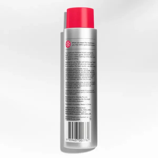 Stain Whitening Mouthwash for White Teeth, Freshens Breath with Essential Oils 237ml