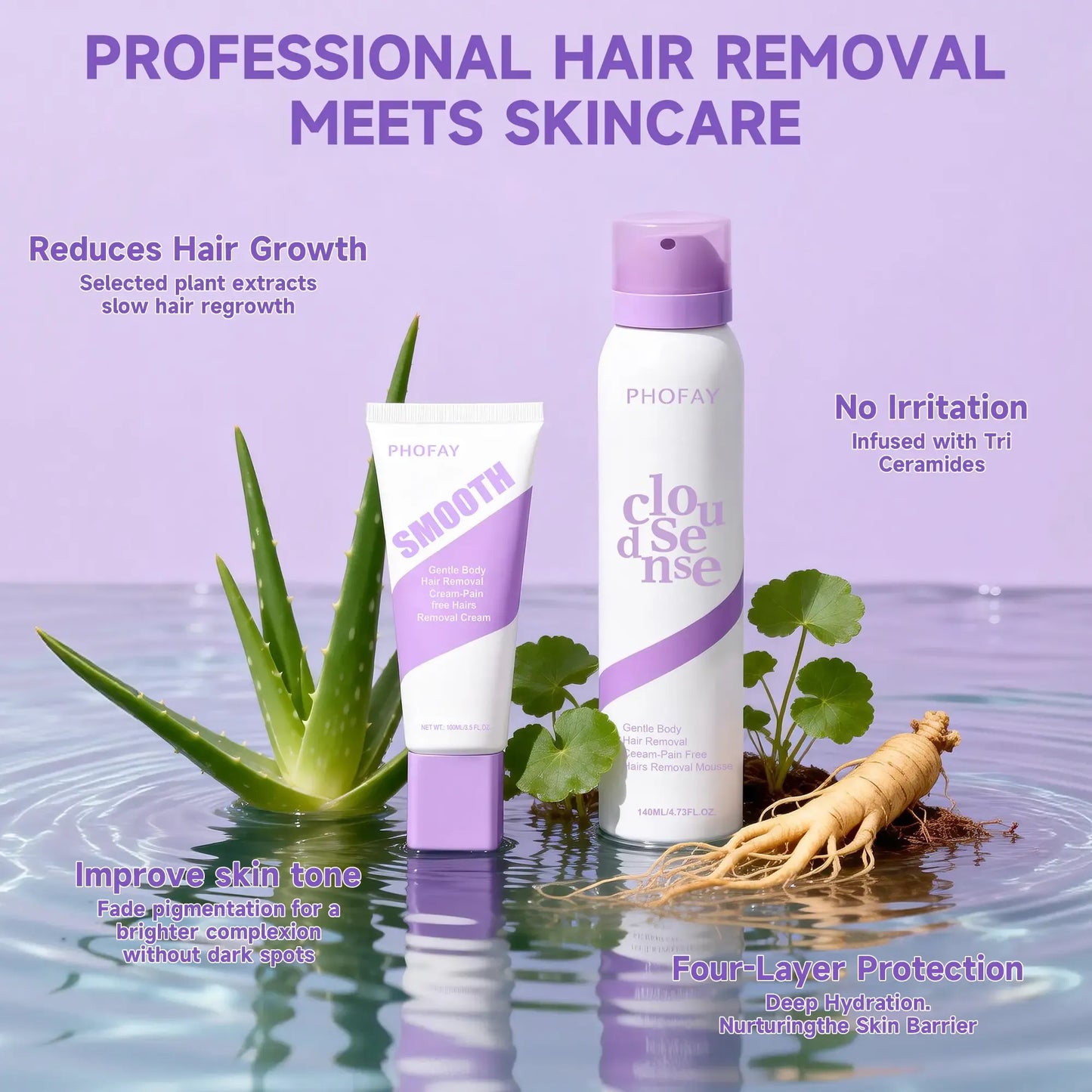 Bikini Pain-Free Hair Removal Cream for Sensitive Skin, Hypoallergenic Formula-Gentle & Fast-Acting Depilatory with Citrus Scent