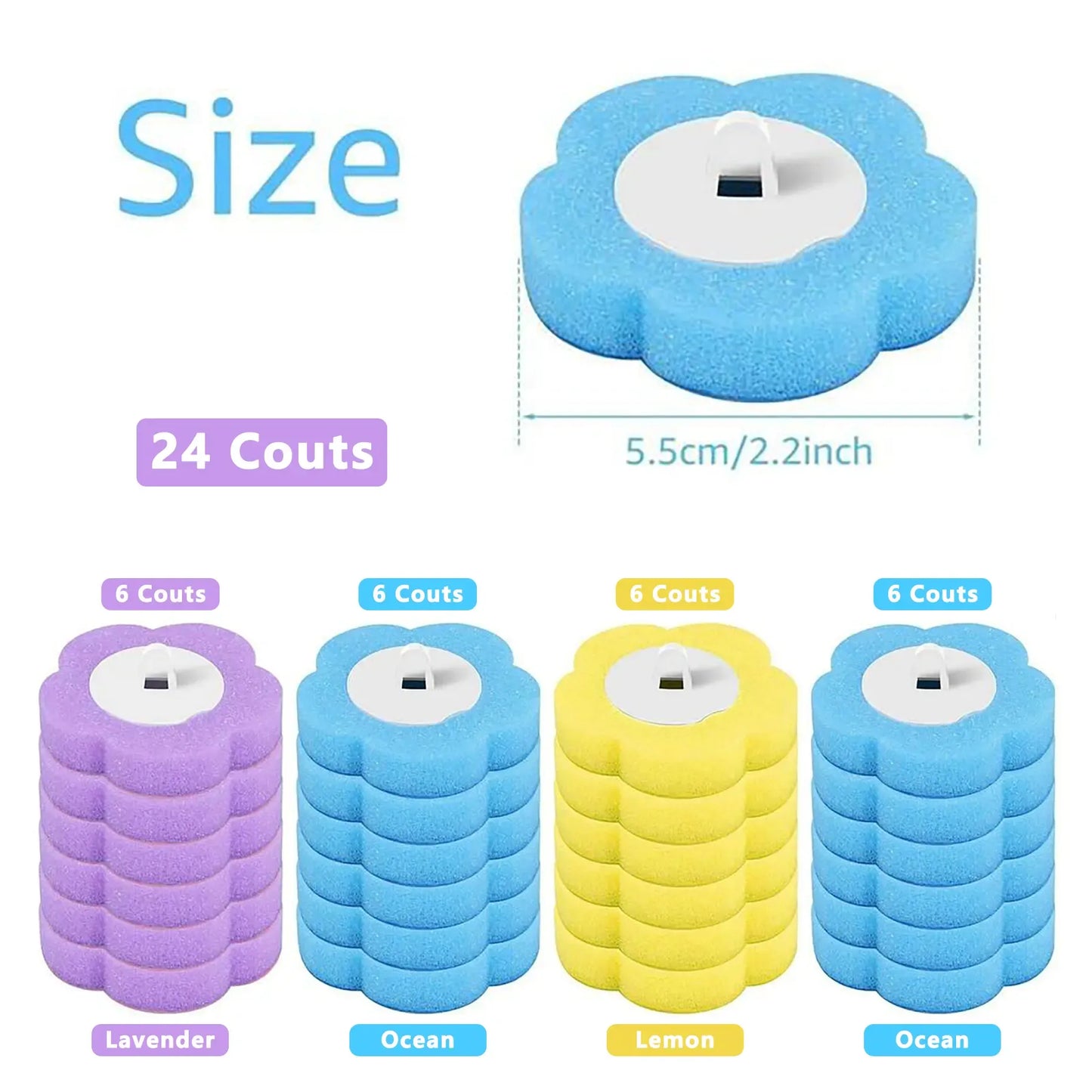 Disposable Toilet Brush, Toilet Bowl Wand Holder Set with 24PCS Cleaner Refills