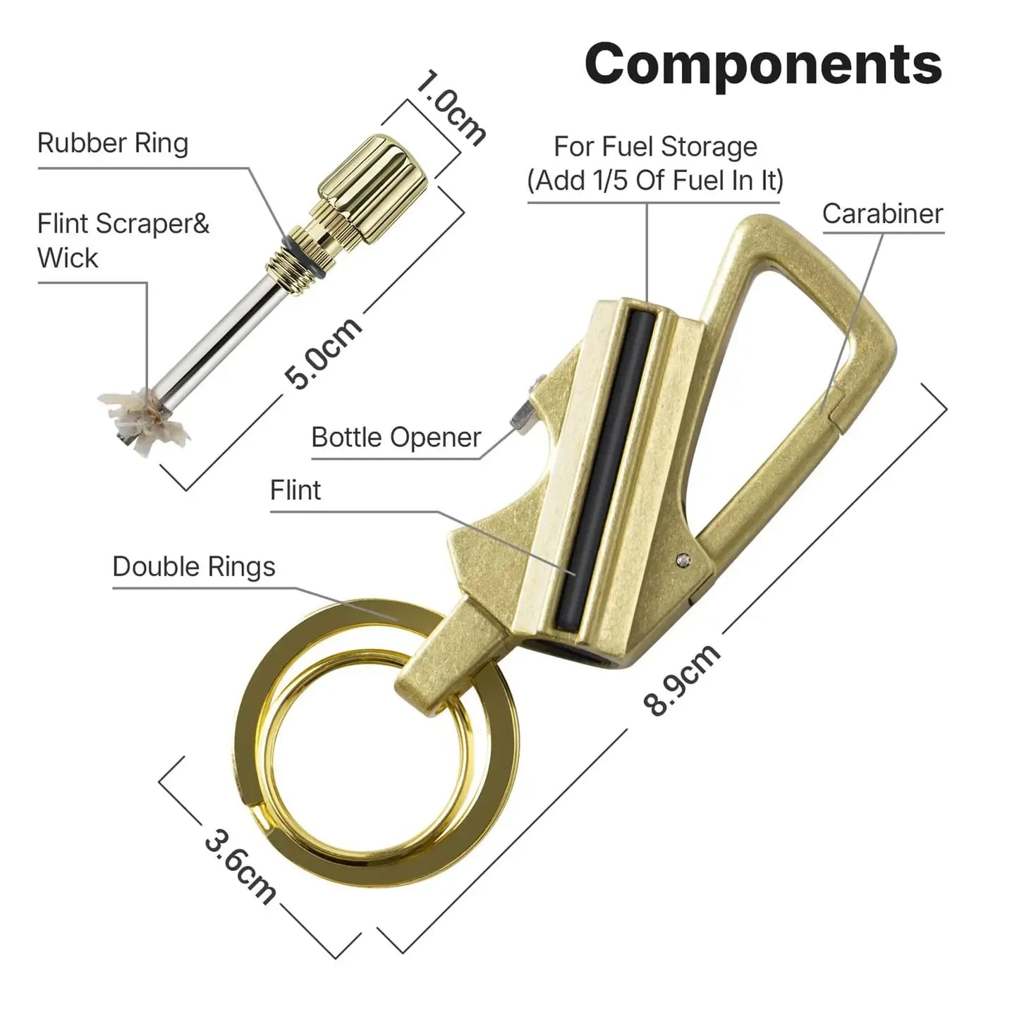 Permanent Match Infinity Lighter with Multitool Keychain Bottle Opener, Keychain Multitool (Not Include Lighter Fluid)