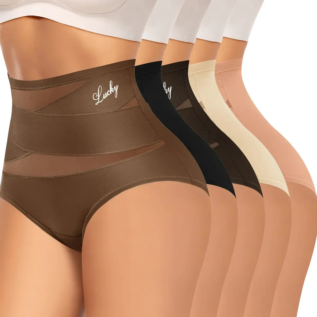 3/4/5/6/8 Pcs Women's High Waist Briefs