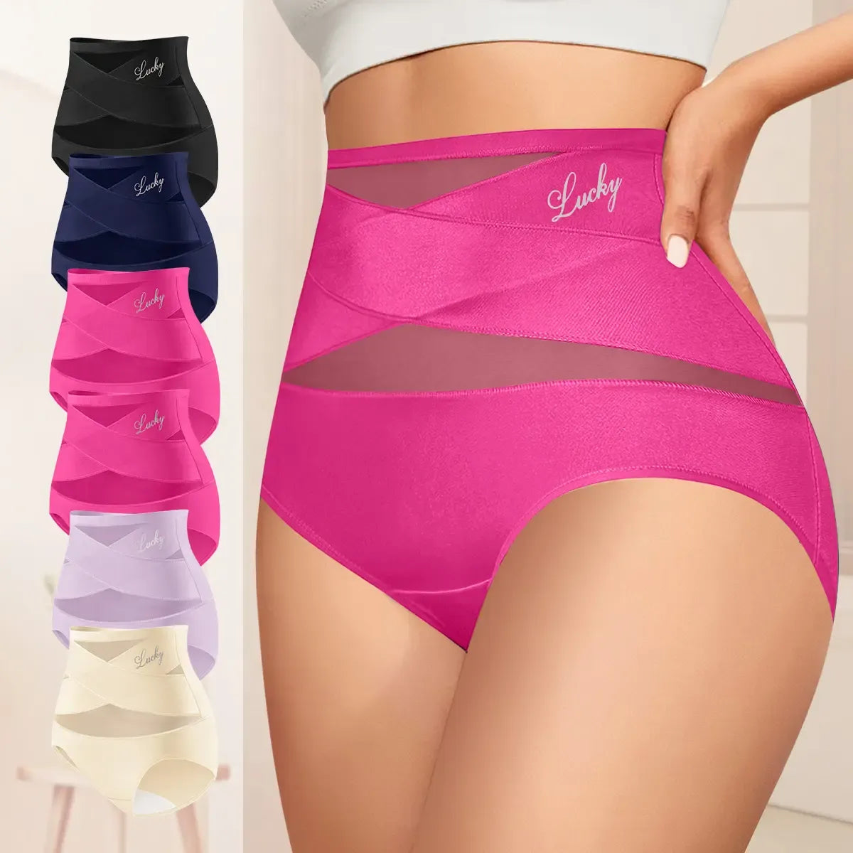 3/4/5/6/8 Pcs Women's High Waist Briefs