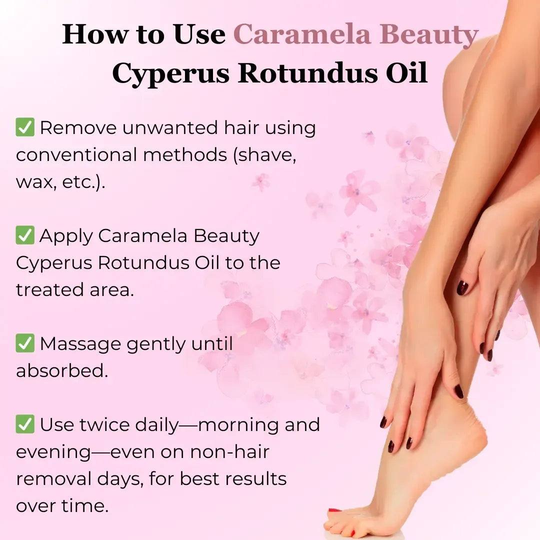 Cyperus Rotundus Oil for Natural Hair Reduction - 60ml/2oz
