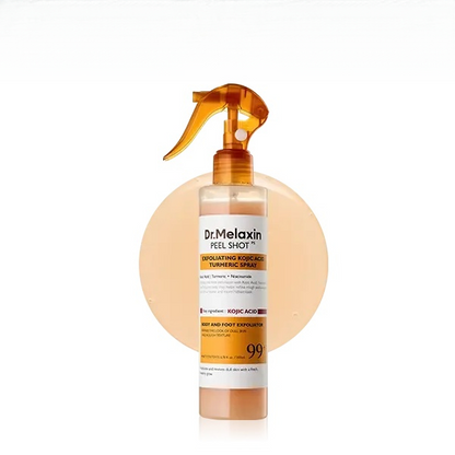 Peel Shot Keratin Care Kojic Acid Turmeric Spray 200ml Pore Clearing Exfoliating Formula Skin Repair Scrub