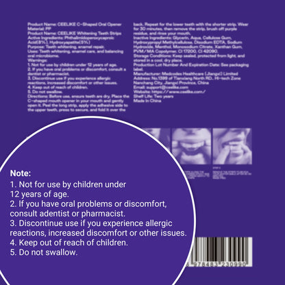 Purple Teeth Care Strips With Free Cheek Retractor