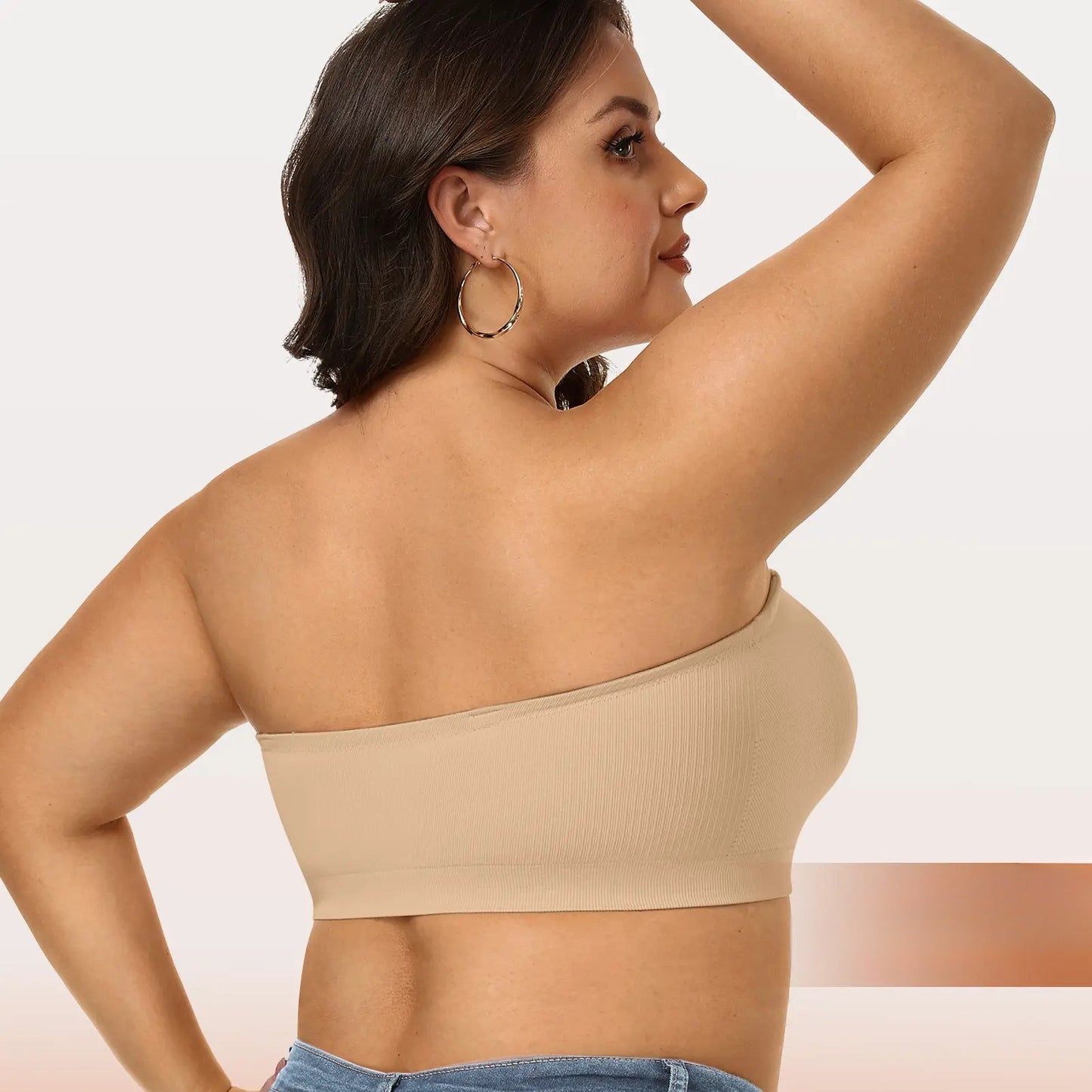 Women Non-Slip Bandeau Bras With Comfortable Strapless Bra Seamless Wireless Tube Top Soft Wireless Bra