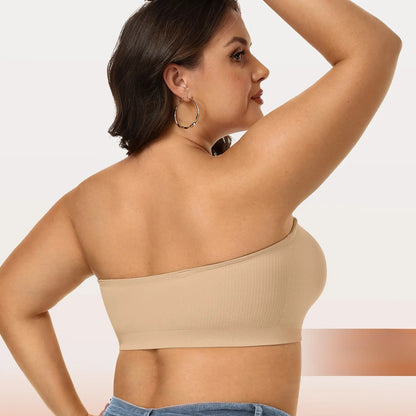 Women Non-Slip Bandeau Bras With Comfortable Strapless Bra Seamless Wireless Tube Top Soft Wireless Bra