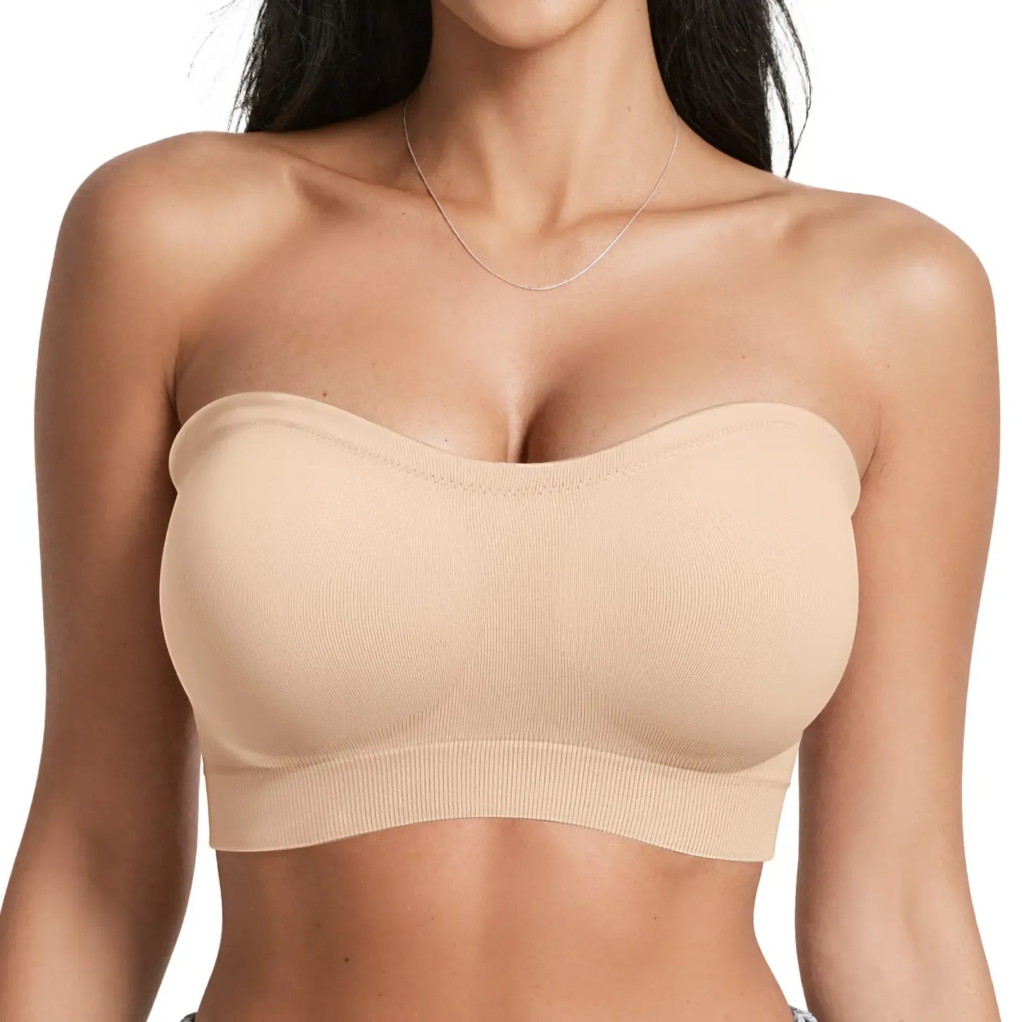 Women Non-Slip Bandeau Bras With Comfortable Strapless Bra Seamless Wireless Tube Top Soft Wireless Bra