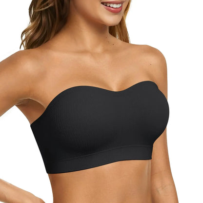 Women Non-Slip Bandeau Bras With Comfortable Strapless Bra Seamless Wireless Tube Top Soft Wireless Bra