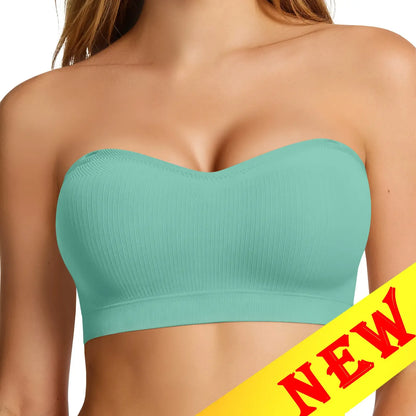 Women Non-Slip Bandeau Bras With Comfortable Strapless Bra Seamless Wireless Tube Top Soft Wireless Bra