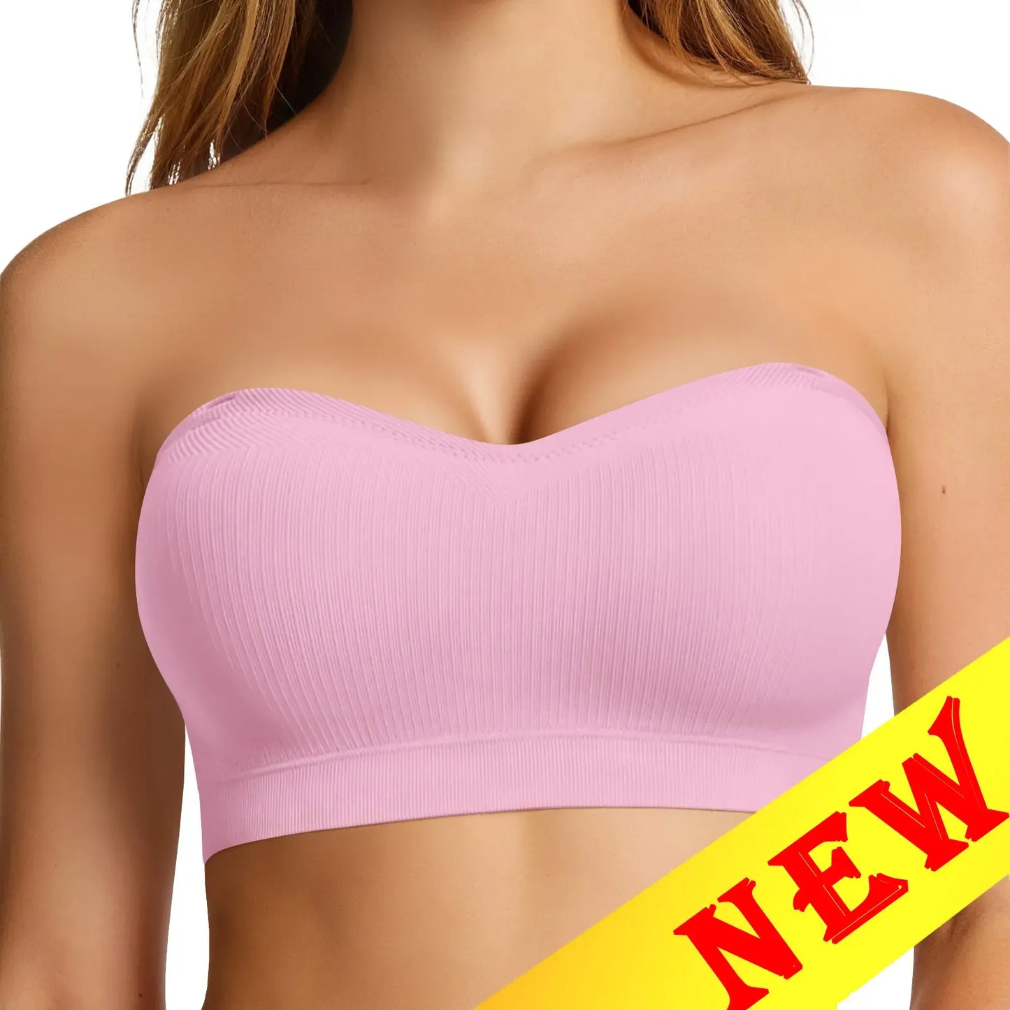 Women Non-Slip Bandeau Bras With Comfortable Strapless Bra Seamless Wireless Tube Top Soft Wireless Bra