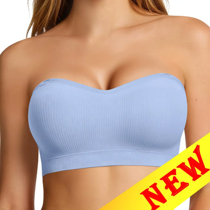 Women Non-Slip Bandeau Bras With Comfortable Strapless Bra Seamless Wireless Tube Top Soft Wireless Bra