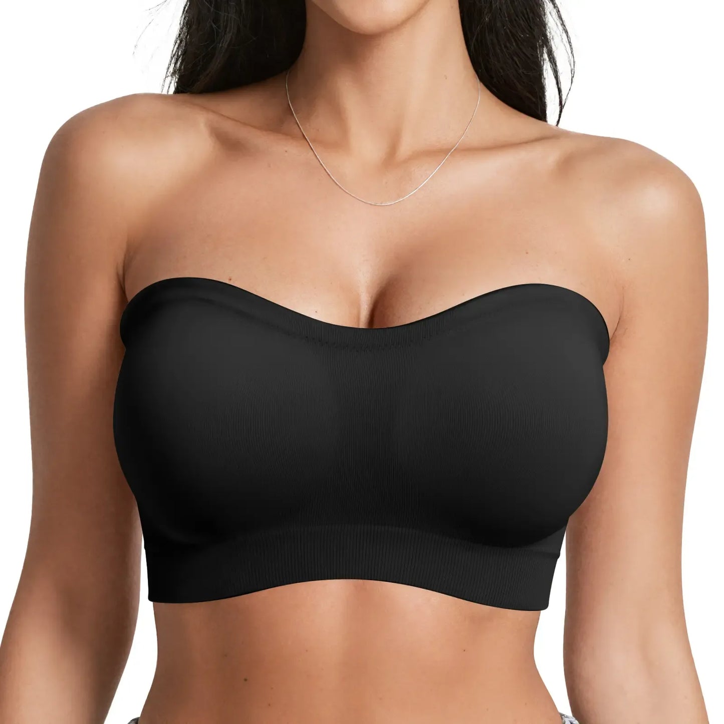 Women Non-Slip Bandeau Bras With Comfortable Strapless Bra Seamless Wireless Tube Top Soft Wireless Bra