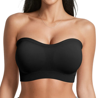 Women Non-Slip Bandeau Bras With Comfortable Strapless Bra Seamless Wireless Tube Top Soft Wireless Bra
