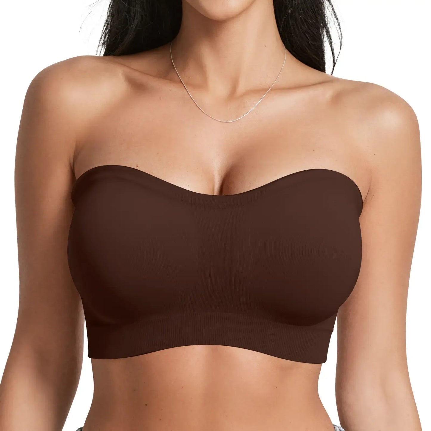 Women Non-Slip Bandeau Bras With Comfortable Strapless Bra Seamless Wireless Tube Top Soft Wireless Bra