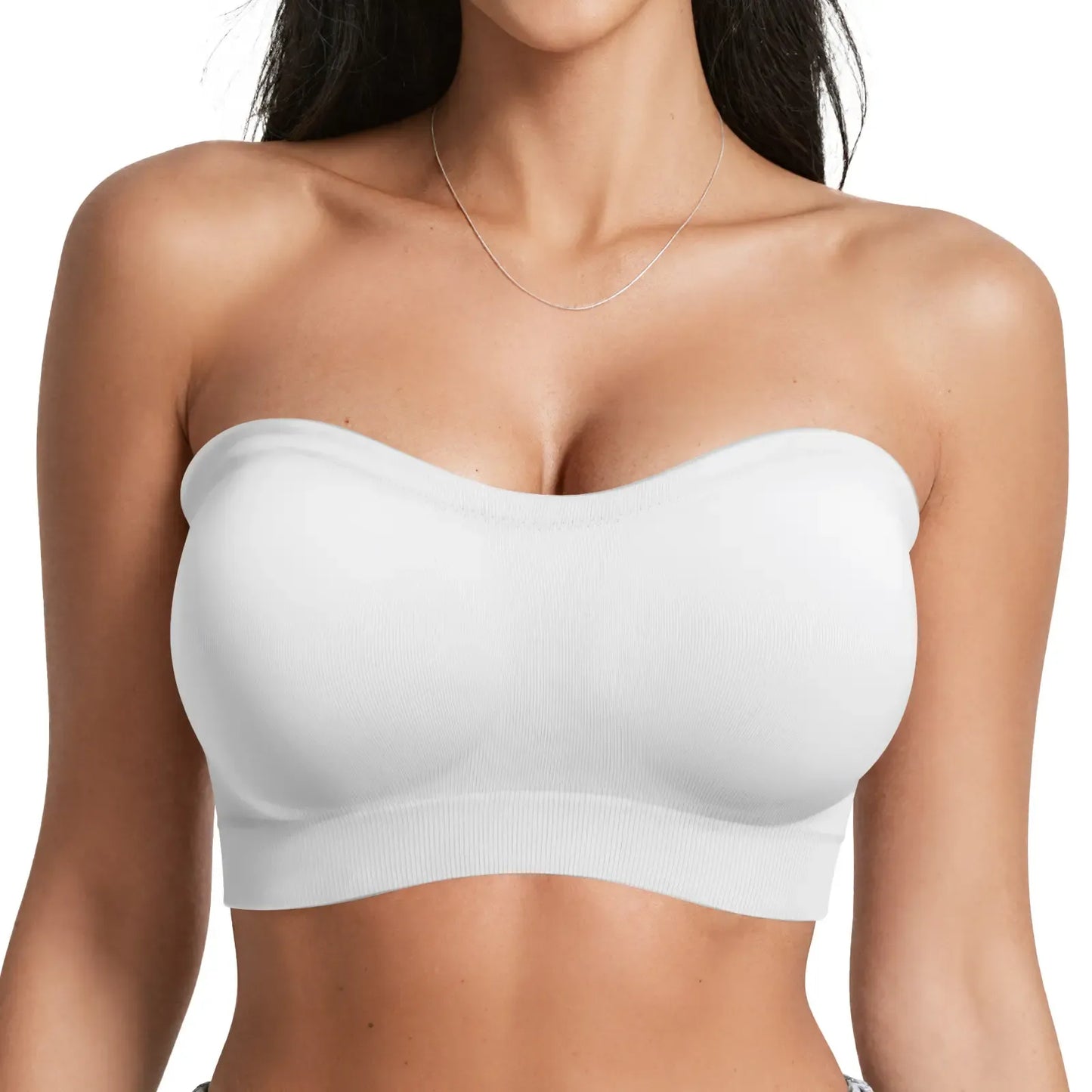 Women Non-Slip Bandeau Bras With Comfortable Strapless Bra Seamless Wireless Tube Top Soft Wireless Bra