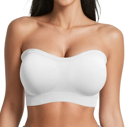 Women Non-Slip Bandeau Bras With Comfortable Strapless Bra Seamless Wireless Tube Top Soft Wireless Bra