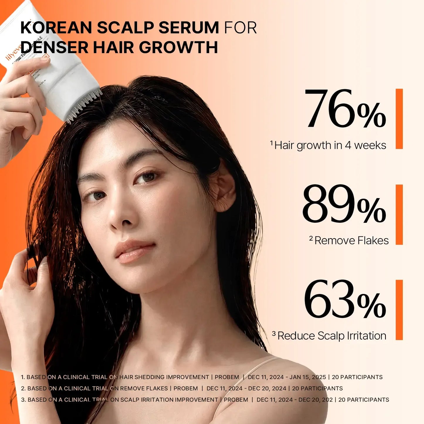 Hair Growth Serum with Built in Brush for Hair Growth & Thickening Thicker Stronger Hair Strengthening Hair