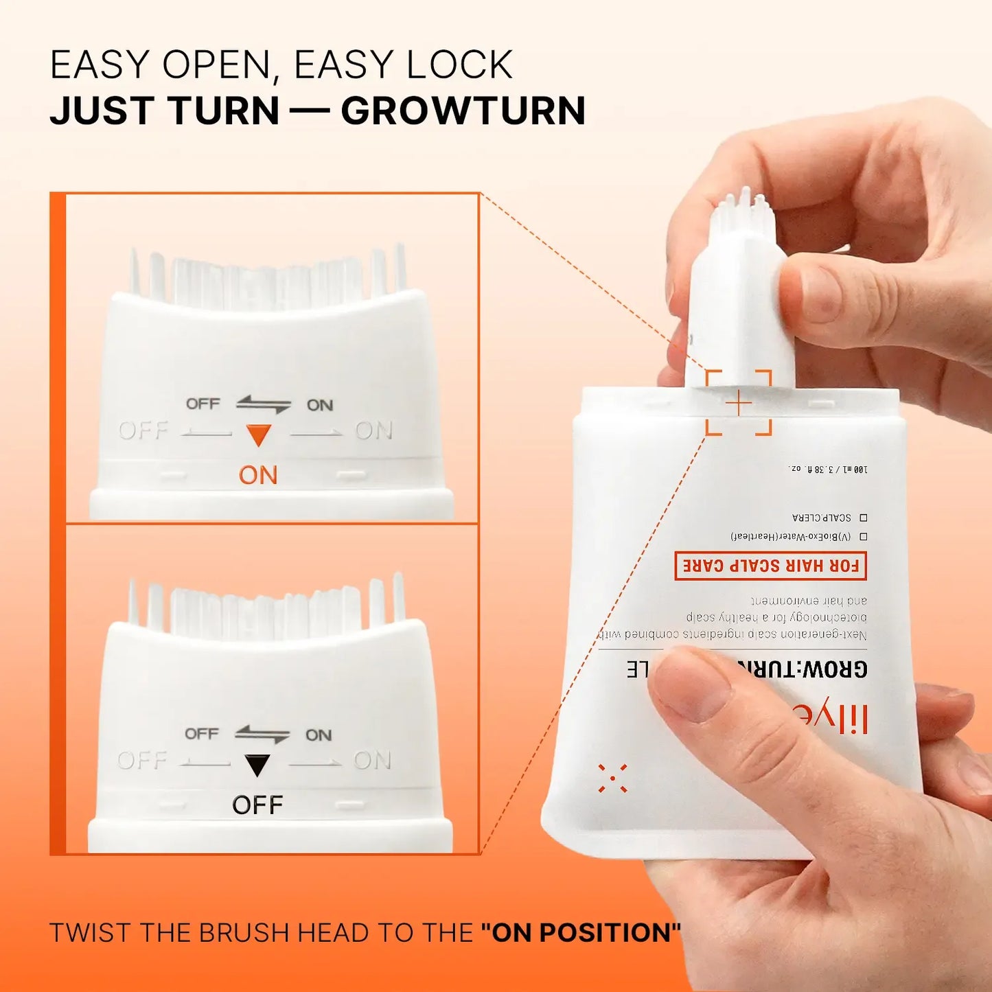 Hair Growth Serum with Built in Brush for Hair Growth & Thickening Thicker Stronger Hair Strengthening Hair