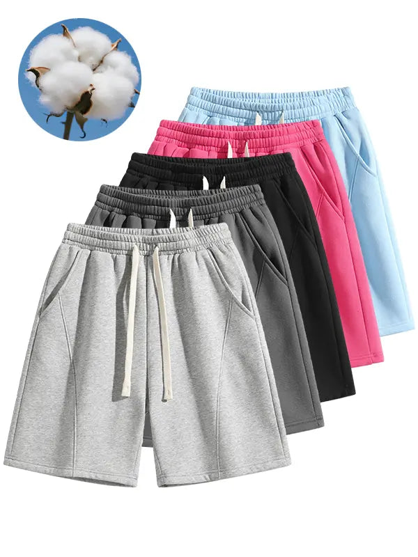 Men's Solid Pocket Waist Shorts, Lightweight Breathable Shorts.