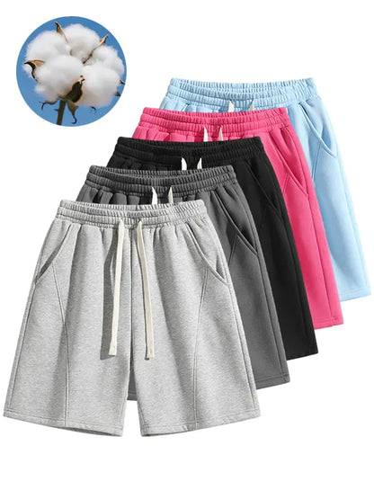 Men's Solid Pocket Waist Shorts, Lightweight Breathable Shorts.
