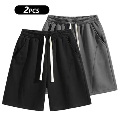 Men's Solid Pocket Waist Shorts, Lightweight Breathable Shorts.