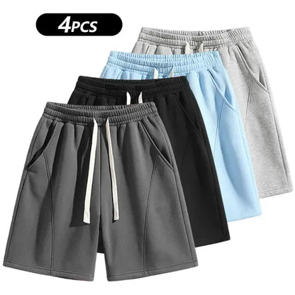 Men's Solid Pocket Waist Shorts, Lightweight Breathable Shorts.