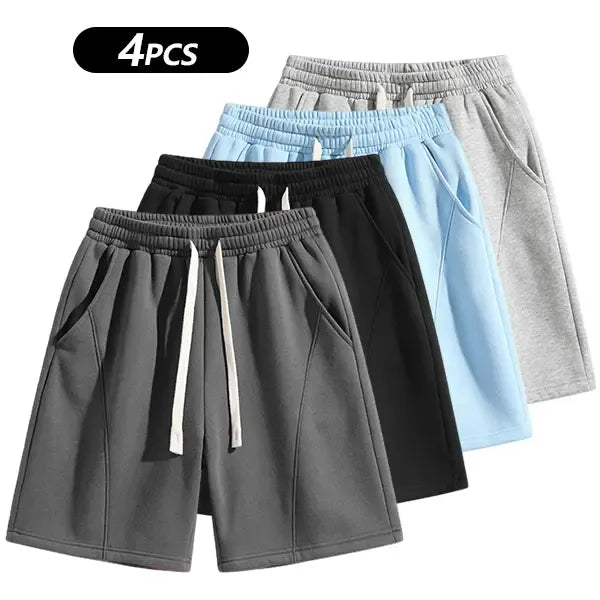 Men's Solid Pocket Waist Shorts, Lightweight Breathable Shorts.