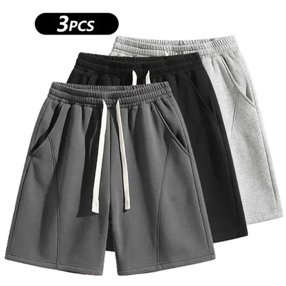 Men's Solid Pocket Waist Shorts, Lightweight Breathable Shorts.