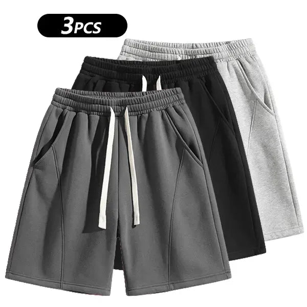 Men's Solid Pocket Waist Shorts, Lightweight Breathable Shorts.