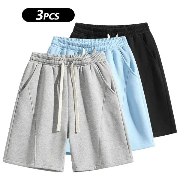 Men's Solid Pocket Waist Shorts, Lightweight Breathable Shorts.