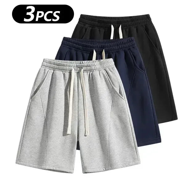 Men's Solid Pocket Waist Shorts, Lightweight Breathable Shorts.