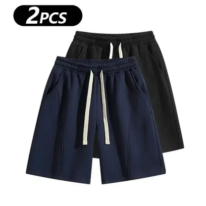 Men's Solid Pocket Waist Shorts, Lightweight Breathable Shorts.