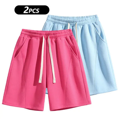 Men's Solid Pocket Waist Shorts, Lightweight Breathable Shorts.