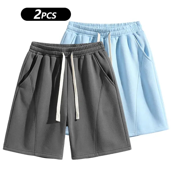 Men's Solid Pocket Waist Shorts, Lightweight Breathable Shorts.
