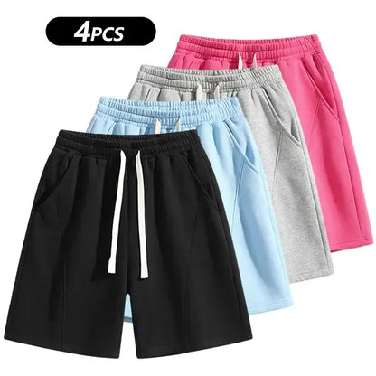 Men's Solid Pocket Waist Shorts, Lightweight Breathable Shorts.