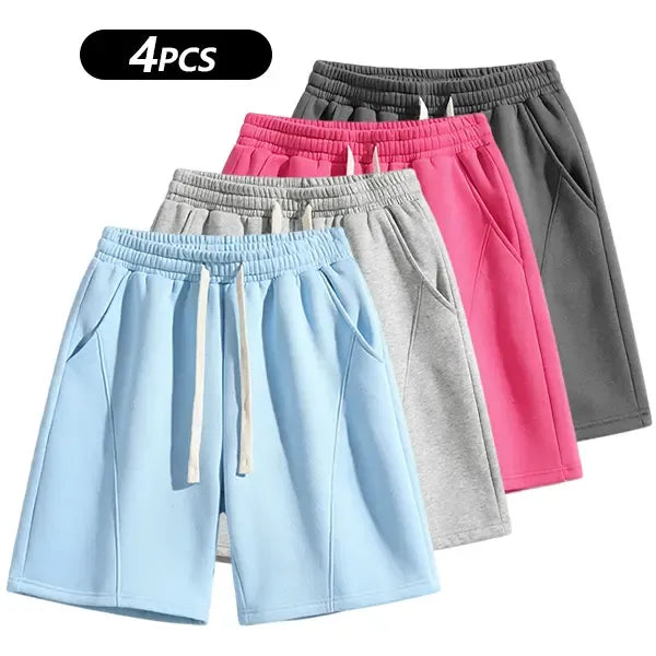 Men's Solid Pocket Waist Shorts, Lightweight Breathable Shorts.