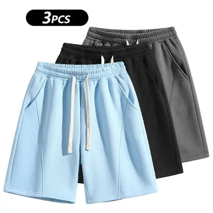 Men's Solid Pocket Waist Shorts, Lightweight Breathable Shorts.