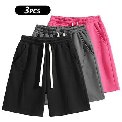 Men's Solid Pocket Waist Shorts, Lightweight Breathable Shorts.