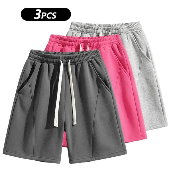 Men's Solid Pocket Waist Shorts, Lightweight Breathable Shorts.