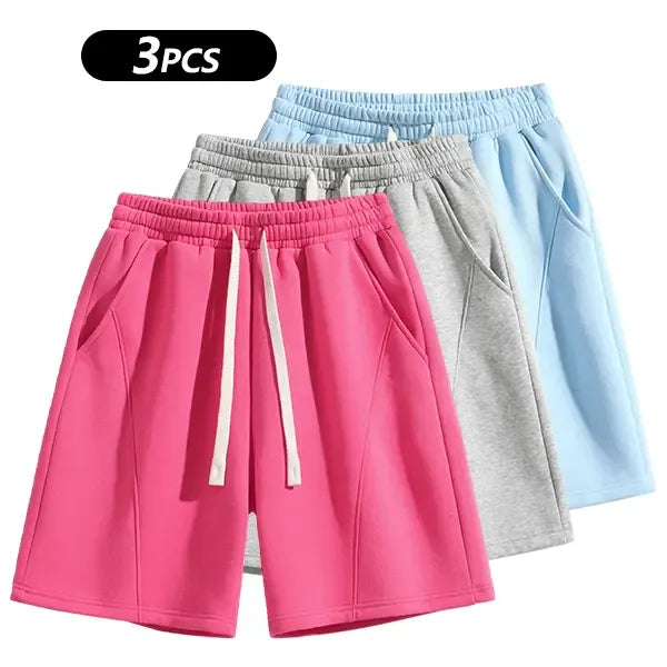 Men's Solid Pocket Waist Shorts, Lightweight Breathable Shorts.