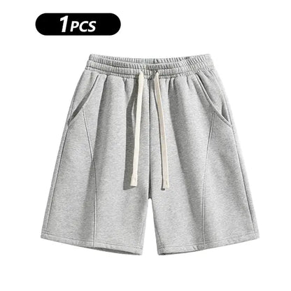 Men's Solid Pocket Waist Shorts, Lightweight Breathable Shorts.