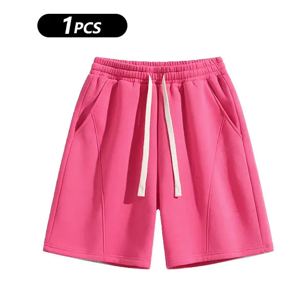 Men's Solid Pocket Waist Shorts, Lightweight Breathable Shorts.