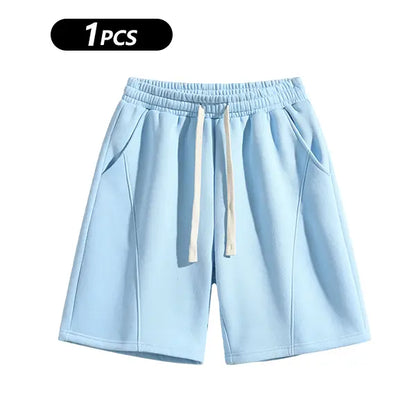 Men's Solid Pocket Waist Shorts, Lightweight Breathable Shorts.