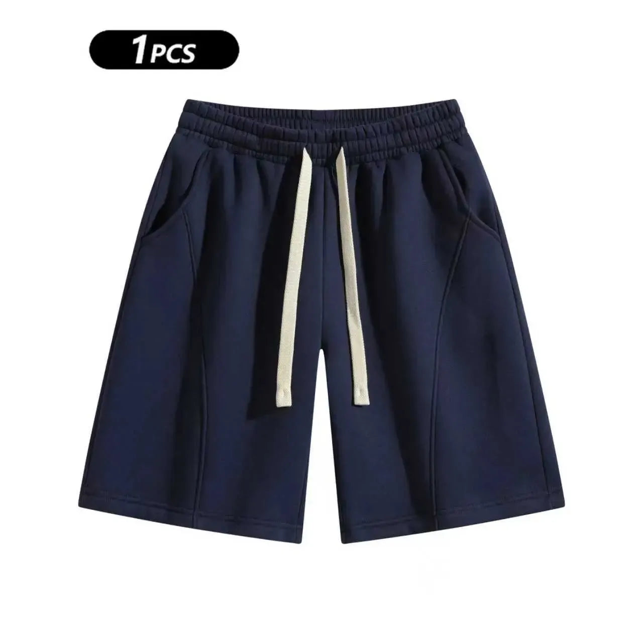 Men's Solid Pocket Waist Shorts, Lightweight Breathable Shorts.